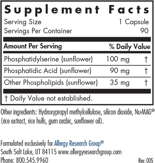 Allergy Research Group - Phosserine Complex - Mood Support, Stress, Co