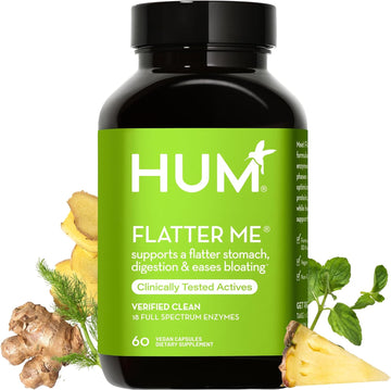 Hum Flatter Me Supplement For Daily Bloating - 18 Full Spectrum Digest1.76 Ounces