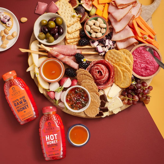 Nate’S Holiday Honey Bundle, 2 Honey Products, Hot Honey + Raw & Unfiltered Honey, Perfect For Gifting, Holiday Recipe I
