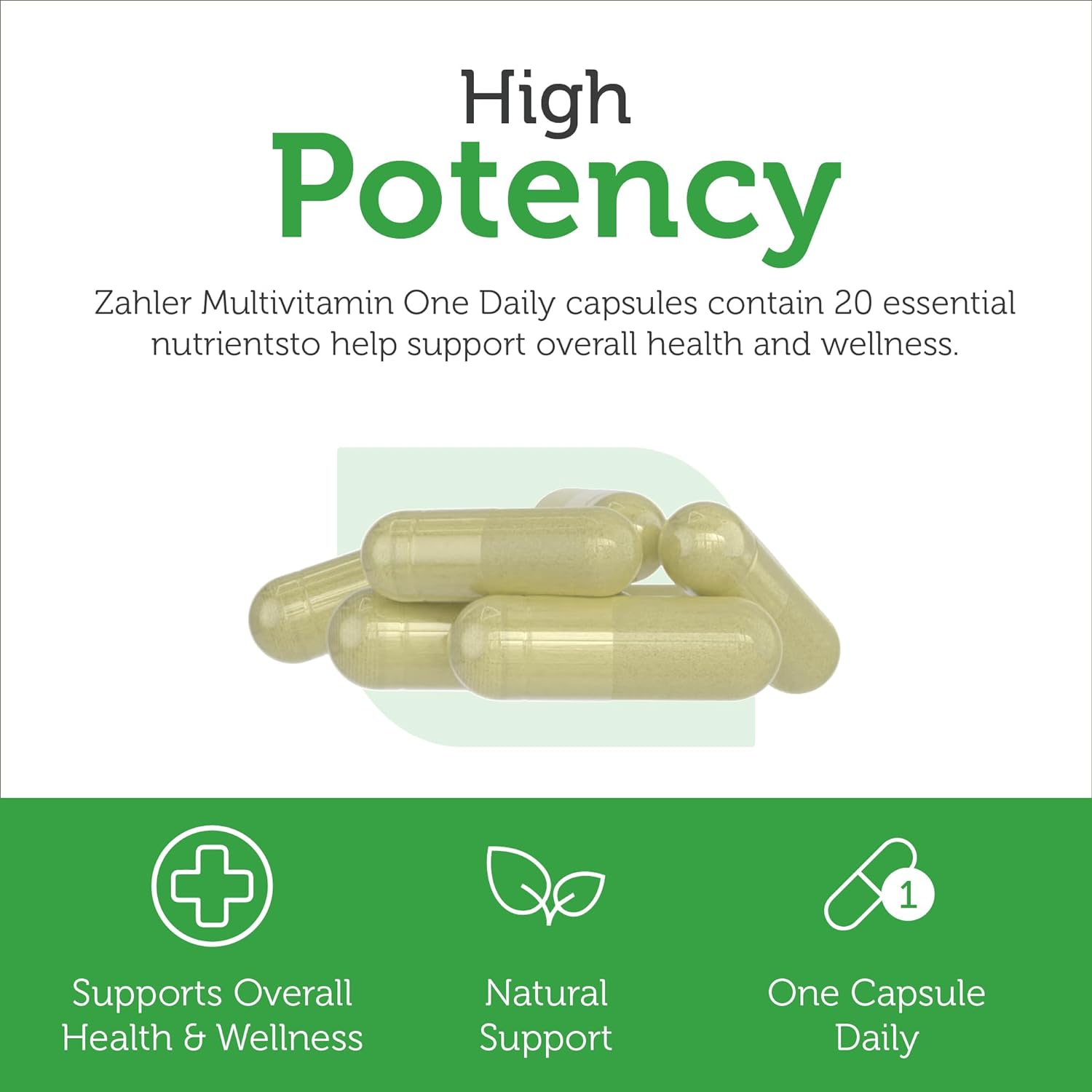 Zahler Multivitamin One Daily, Daily Multivitamin with 20 Vitamin & Mi