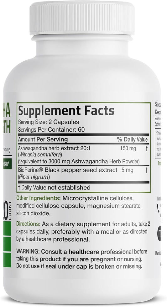 Bronson Ashwagandha Extra Strength Stress & Mood Support With Bioperin2.89 Ounces