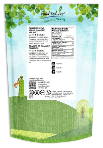Canadian Hemp Seeds  Raw Hearts, Hulled, Shelled, Kosher, Bulk, Vegan Superfood, Keto And Paleo Friendly, Rich In Protein, Omegas 3 & 6, And Manganese, Great For Yogurts