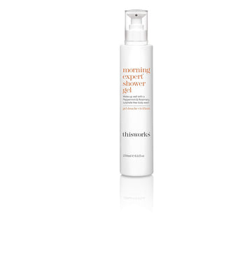 This Works Morning Expert Shower Gel, 250 ml - Invigorating Body Wash with Lavender, Peppermint and Rosemary Essential Oils - Mood-Boosting Sulphate-Free Shower Gel for Men and Women