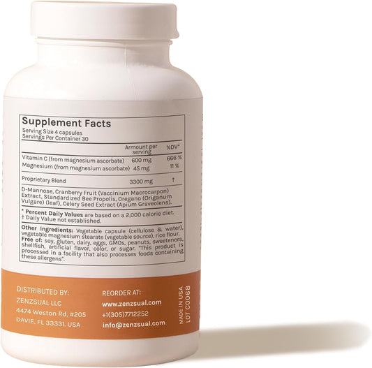 Zenzsual Happy Pee  Urinary Tract Health And Support For Women  Cranberry Pills And D-Mannose  Bladder Control (120 C