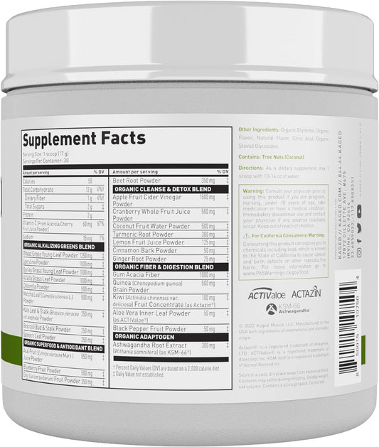 Kaged Organic Greens Superfood Powder | Berry | Wellness With Supergre