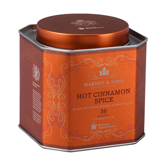 Harney & Sons Hot Cinnamon Spice Tea - 30 Tea Sachets (Pack Of 2) - Black Tea With Oranges & Sweet Cloves