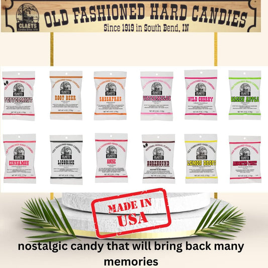 Claey'S, Old Fashioned Hard Candy Green Apple, 6 Ounce Bag - Set Of 4