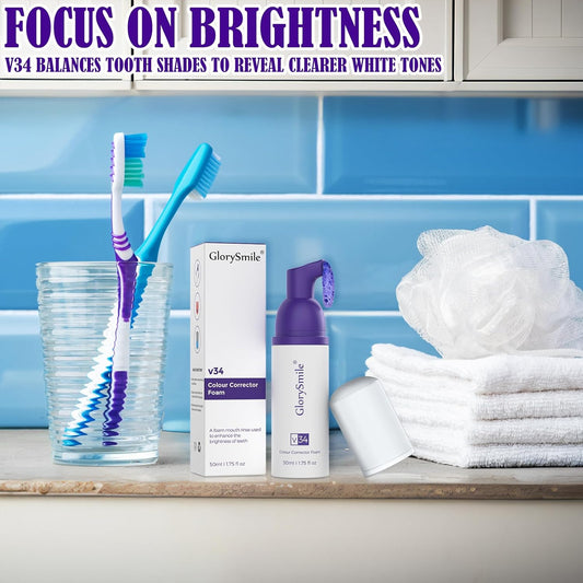 Purple Toothpaste for Teeth Whitening Foam,Purple Toothpaste Whitening,Purple Teeth Whitening,Teeth Whitening Booster, Color Corrector Toothpaste,Tooth Stain Removal,Purple Toothpaste