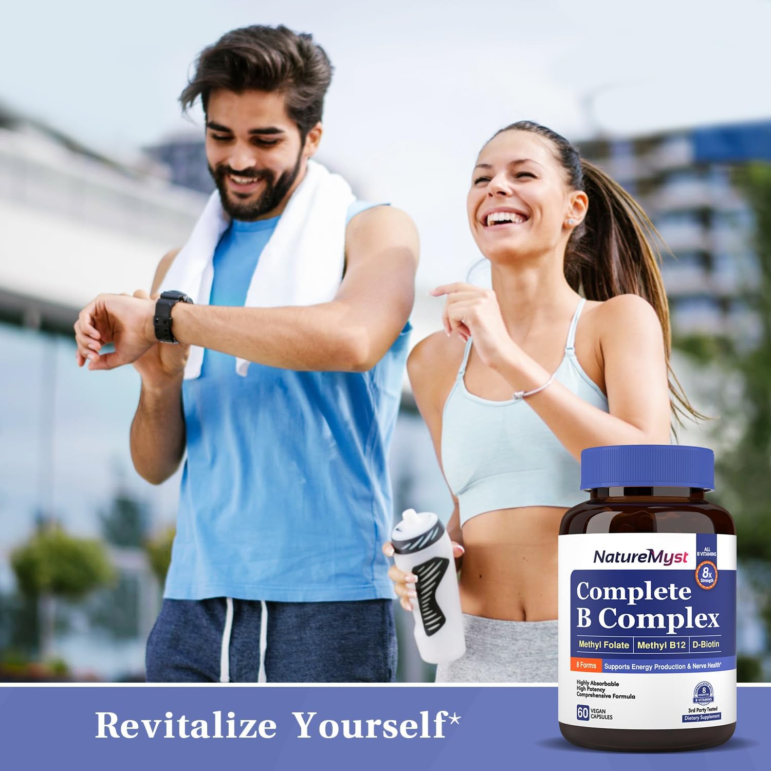 NatureMyst Complete B Complex, All 8 B Vitamins, with Methy
