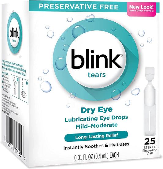Blink Tears Lubricating Eye Drops Mild-Moderate Dry Eye 25 Each