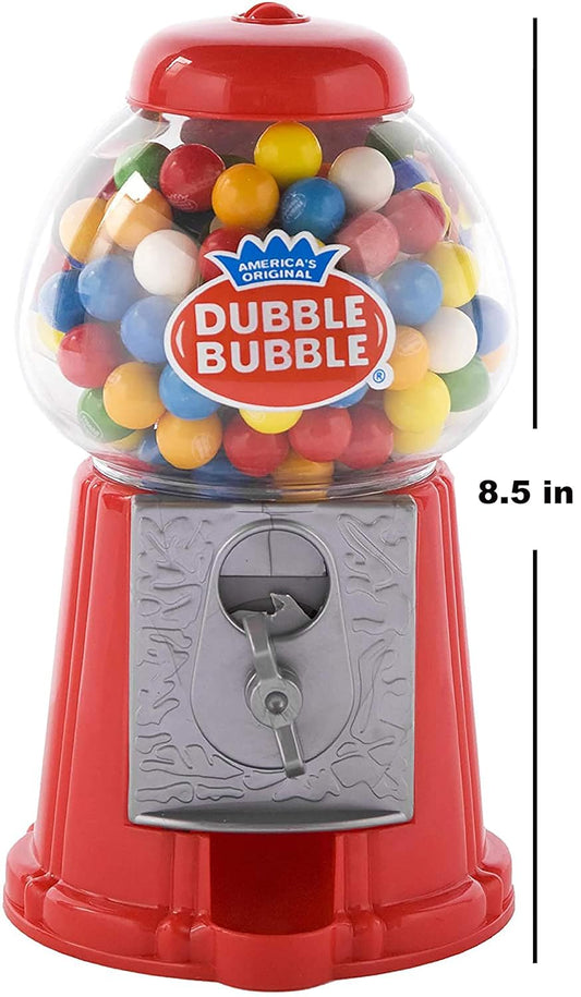 Classic Red Dubble Bubble Gumball Machine - With Refill Carton Dubble Bubble Gumballs (270 Pc) Fruit Flavored. Coin Oper