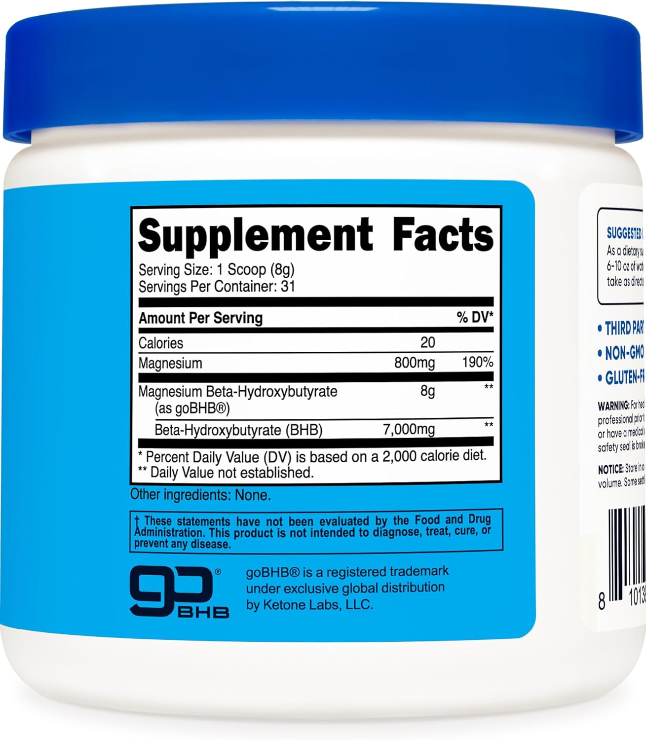Nutricost Magnesium BHB Salts, Exogenous Ketone Supplement, 6.5g Beta-