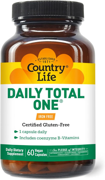 Country Life Daily Total One Multivitamin, Iron Free One A Day Vitamin