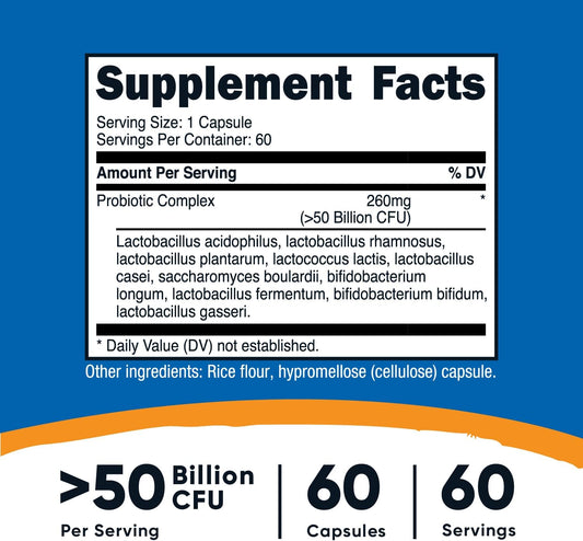 Nutricost Probiotic Complex - 50 Billion Cfu, 60 Capsules -