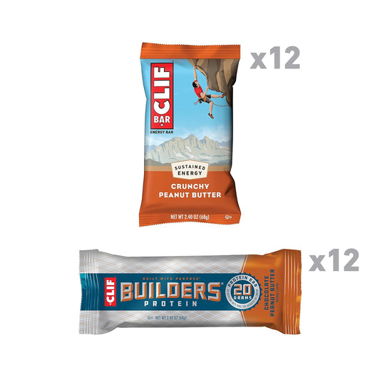 Clif Bars - Energy Bars - Crunchy Peanut Butter - 12 Count + Clif Buil 2.4 Ounces