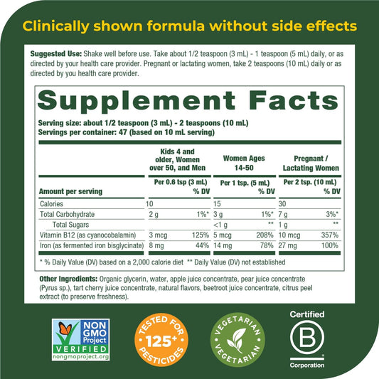 Megafood Blood Builder Liquid Iron - Iron Supplement - Clinically Show