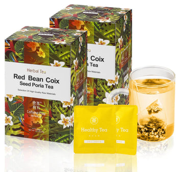 (2Boxes, 24Bags) Red Bean Coix Seed Cassia Seed Poria Herbal Tea, Orange Peel, Barley, Gordon Fruit, Liquoric Root Combination Tea, Clearing Dampness