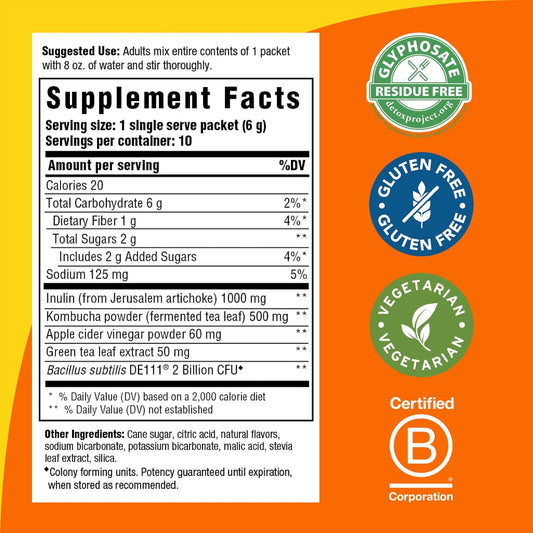 Megafood Kombucha Powder - Probiotics For Digestive Health - Water Enh0.21 Ounces