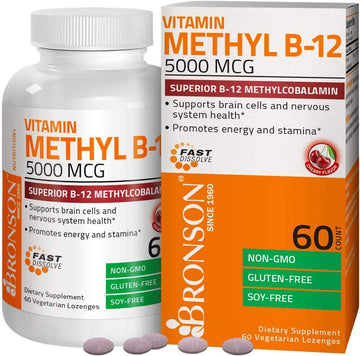 Bronson Methyl B12 5000 Mcg Vitamin B12 Methylcobalamin Energy & Brain
