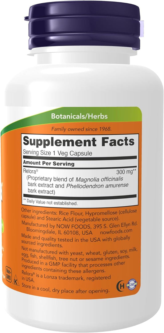 Now Supplements, Relora 300 Mg (A Blend Of Plant Extracts From Magnolia Officinalis And Phellodendron Amurense), 120 Veg