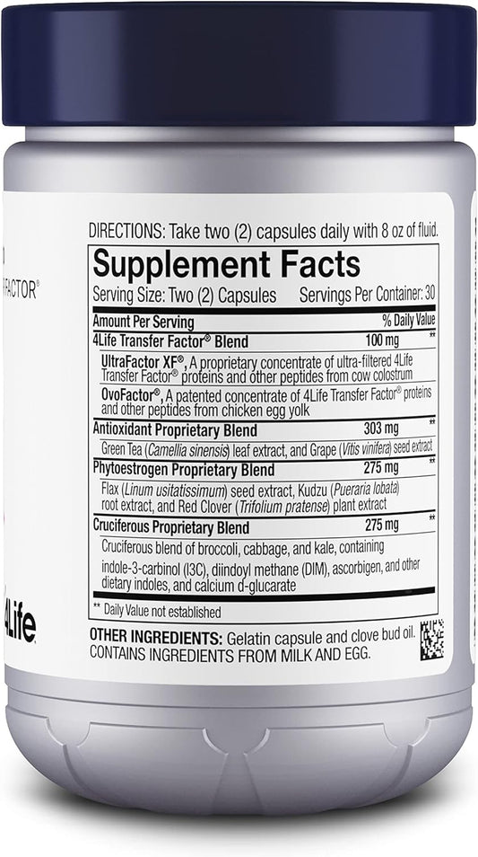 4Life Transfer Factor Belle Vie - Reproductive Health Supplement For Women - Phytoestrogen Blend With Kudzu, Flax, And Red Clover - Supports Endocrine System & Immune Function - 60 Veggie Capsules