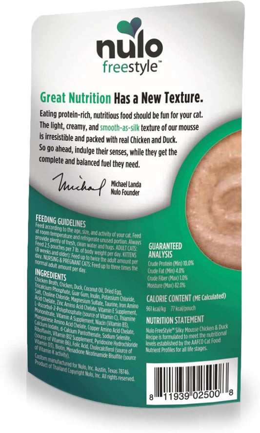 Nulo Freestyle Wet Cat Food (Pack Of 24) Mousse, Smooth As Silk Texture With High Animal-Based Protein For Complete And