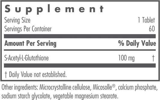 Nutricology Acetyl Glutathione Tablets, 60 Count