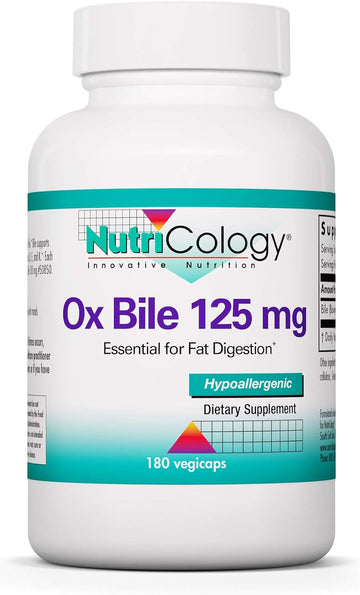 Nutricology Ox Bile 125Mg, Capsules, 180-Count