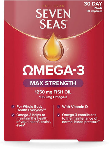 Seven Seas Omega-3 Fish Oil, Max Strength, Omega 3 + Vitamin D For Who50 Grams
