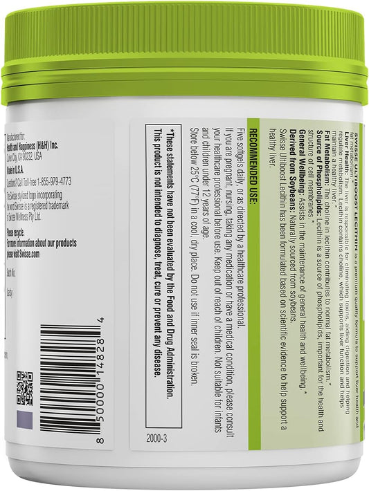 Swisse Soy Lecithin 1200Mg Softgels Capsules | Maintains Liver Health 13.6 Ounces