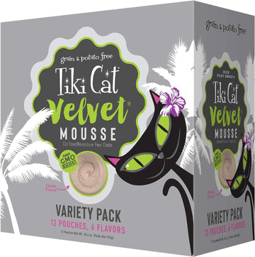 Tiki Cat Velvet Mousse, Protein Blend In Broth Variety Pack, Complete Nutrition For Balanced Diet, Wet Cat Food For All
