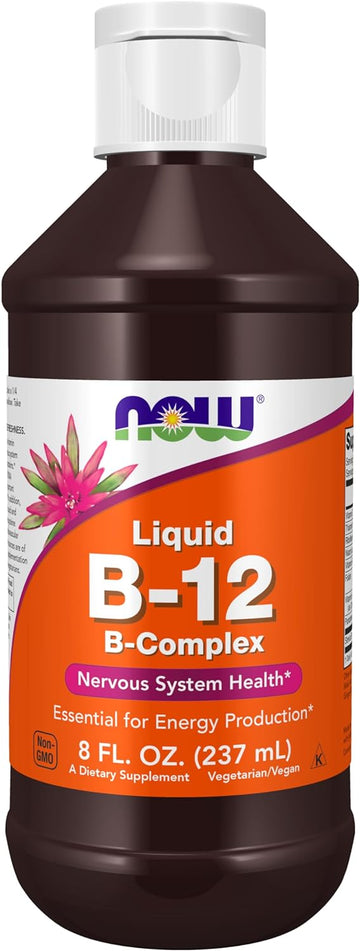 Now Supplements, Vitamin B-12 Complex Liquid, Energy Production*, Nervous System Health*, 8-Ounce