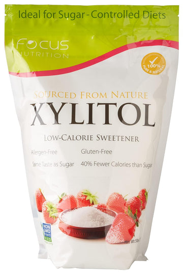 Focus Nutrition, Xyloburst, Sugar-Free, Non-Gmo, Gluten-Free Xylitol Low Calorie Sweetener - 3 Lb. Ziplock Bag