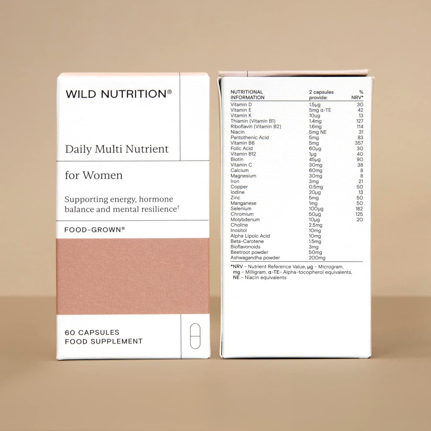 WILD NUTRITION Food Grown Multivitamin Tablets for Women | Magnesium,