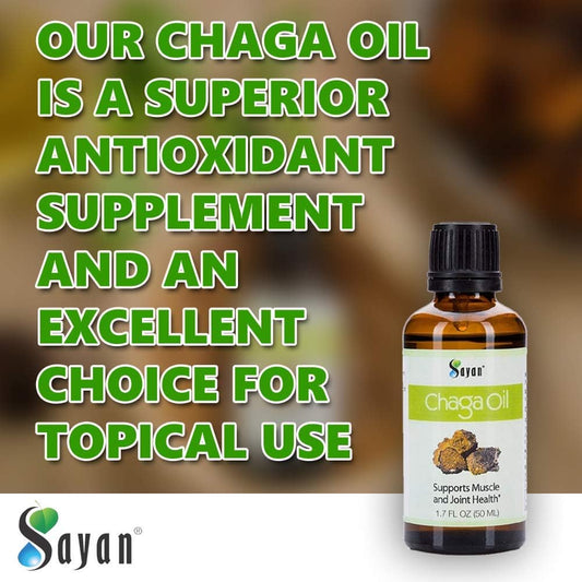 Sayan Pure Organic Wild Chaga Mushroom Oil For Rosacea, Skin Aliments,