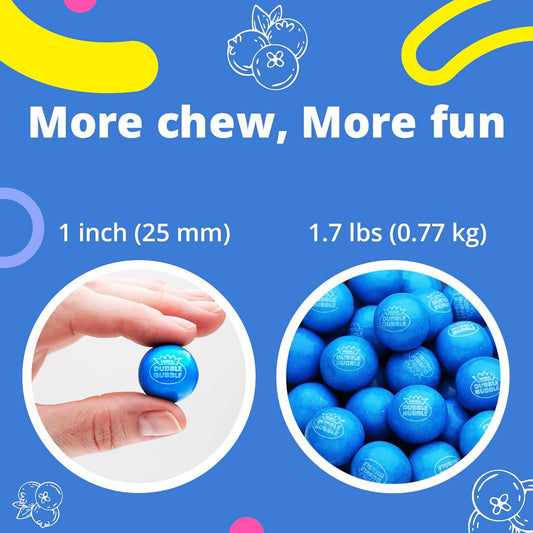Gumballs For Gumball Machine - 1 Inch Large Gumballs - Blueberry Flavored Bubble Gum Blue Gumballs - Kids Gum - Bulk Gum