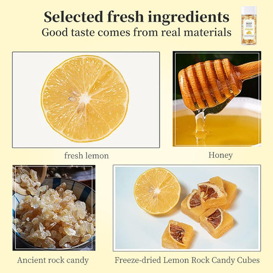 Dozo Rock Sugar Lemon Tea Lemon Honey Rock Candy Yellow Lump Rock Sugar With Lemon Sugar Cubes Lemon Honey Candy Caffeine Free Individual Package