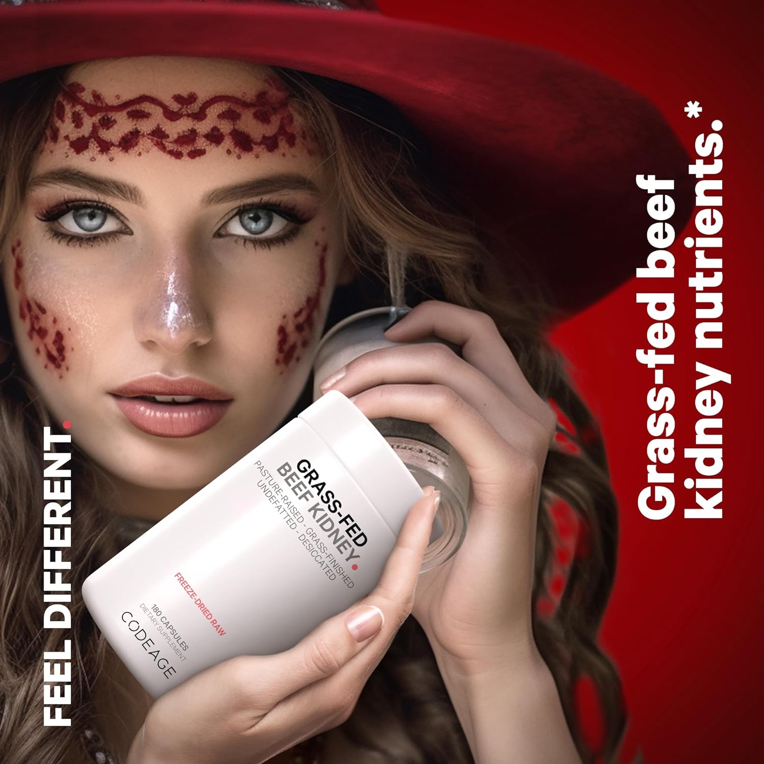 Codeage Grass Fed Beef Kidney Supplement - Freeze Dried, Non-Defatted,