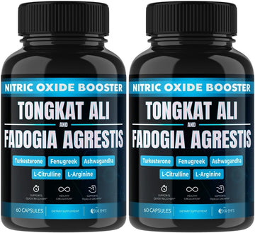 (2 Pack) Tongkat Ali Fadogia Agrestis And L Arginine Citrulline Nitric Oxide Supplement For Men With Fenugreek, Turkeste