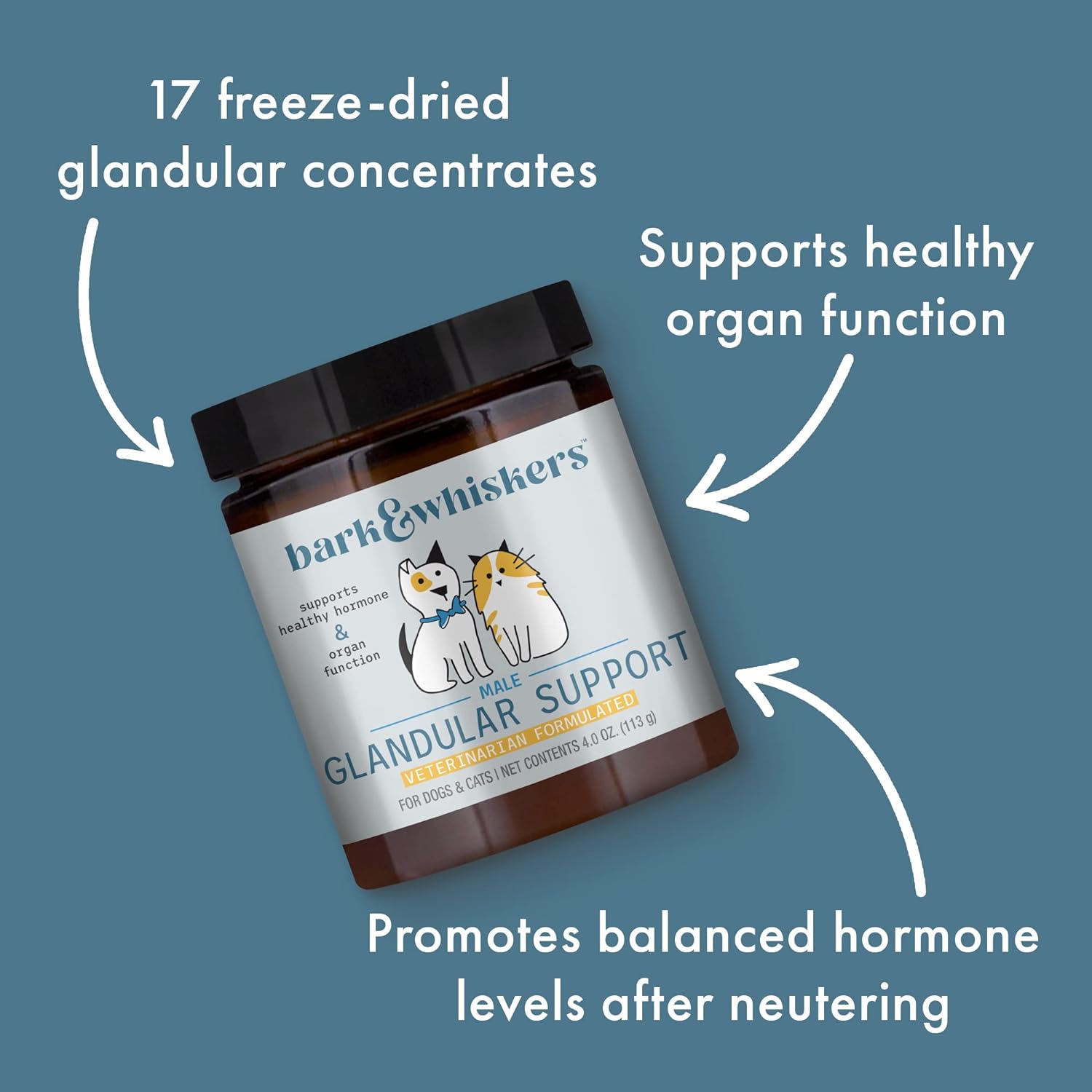 Dr. Mercola, Bark & Whiskers, Male Glandular Support for Pets, 4 oz.,