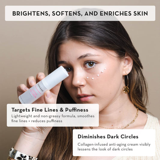 SONAGE Luster Eye Creme |Anti-Aging Eye Cream with Vegan Collagen and Squalene | Minimizes Appearance of Crow's Feet, Dark Circles, Puffiness, Under Eye Bags, and Wrinkles