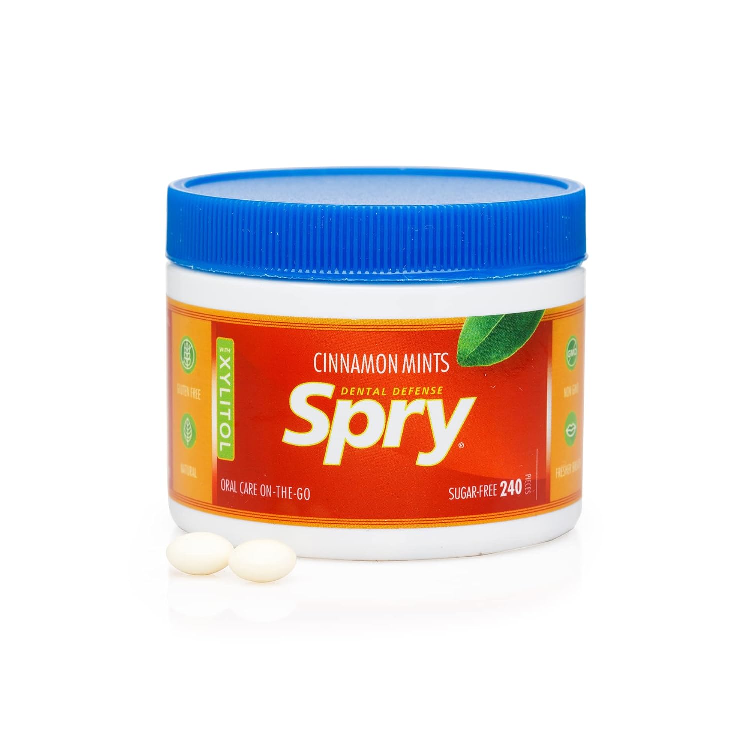 Spry Xylitol Cinnamon Mints Sugar Free Candy - Breath Mints