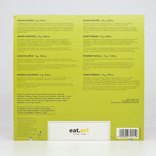 Eat.Art Tea Botanics | Globally Sourced Herbal Tea Sampler Gift Set | 8-Pack