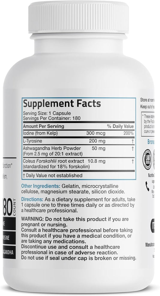 Bronson Thyroid Support Complex With Iodine - Healthy Thyroid Function