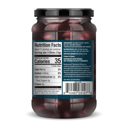 Solspring Biodynamic Organic Kalamata Pitted Olives, 11.1 Oz. (Pack Of