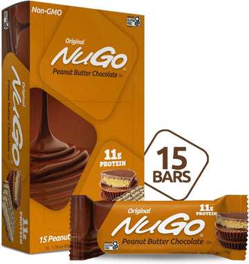 Nugo Protein Bar, Peanut Butter, 11G Protein, Gluten Free, 15 Count1.8 Pounds