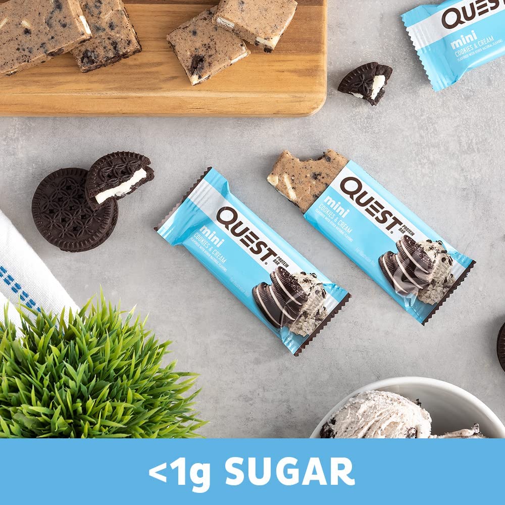 Quest Nutrition Mini Cookies & Cream Protein Bars, High Pro