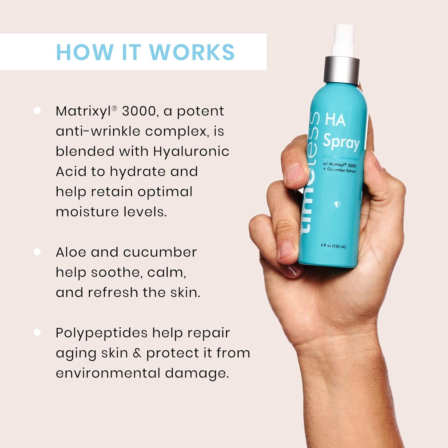 Timeless Skin Care HA Matrixyl 3000 w/Cucumber Spray - Rehyd