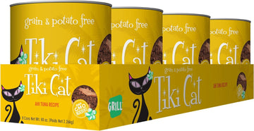 Tiki Cat Grill, Ahi Tuna, High-Protein And 100% Non-Gmo Ingredients, Wet Whole Foods Cat Food For All Life Stages, 10 Oz