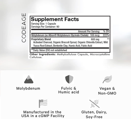 Codeage Binder + Systemic Binder Supplement - Activated Charcoal Pills